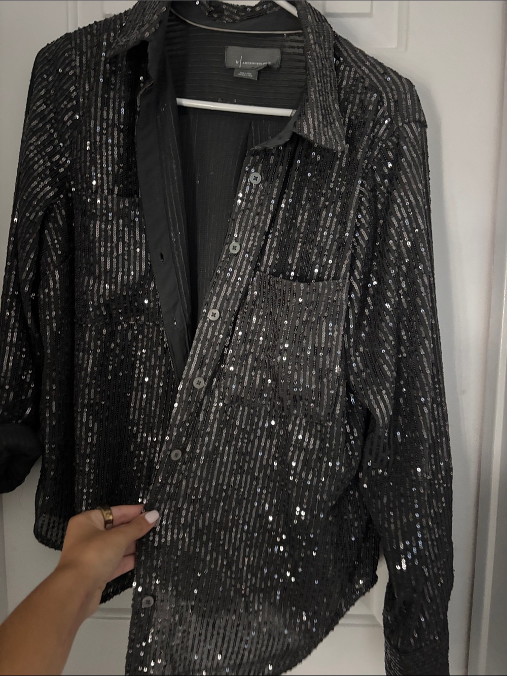 Shimmery Metallic Button-up shirt